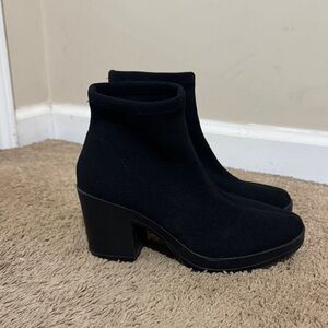 Mix No.6 Sock Boot Lug Heel Sole Black size 6.5 Streetwear Casual Comfort Winter